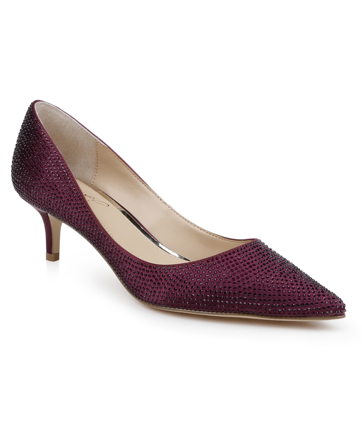 Jewel Badgley Mischka Women's Frenchie Kitten Heel Evening Pumps