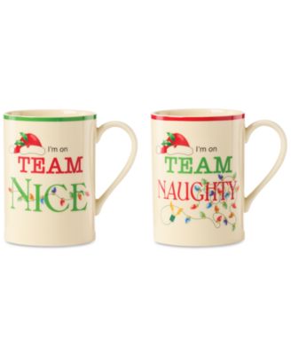 Lenox - Porcelain Naughty & Nice Mugs, Set of 2