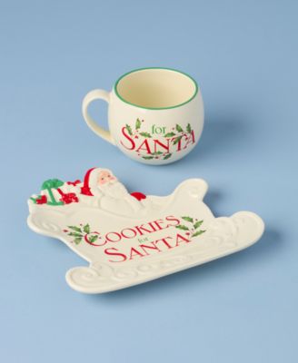 Holiday Cookies & Milk for Santa Serving Set