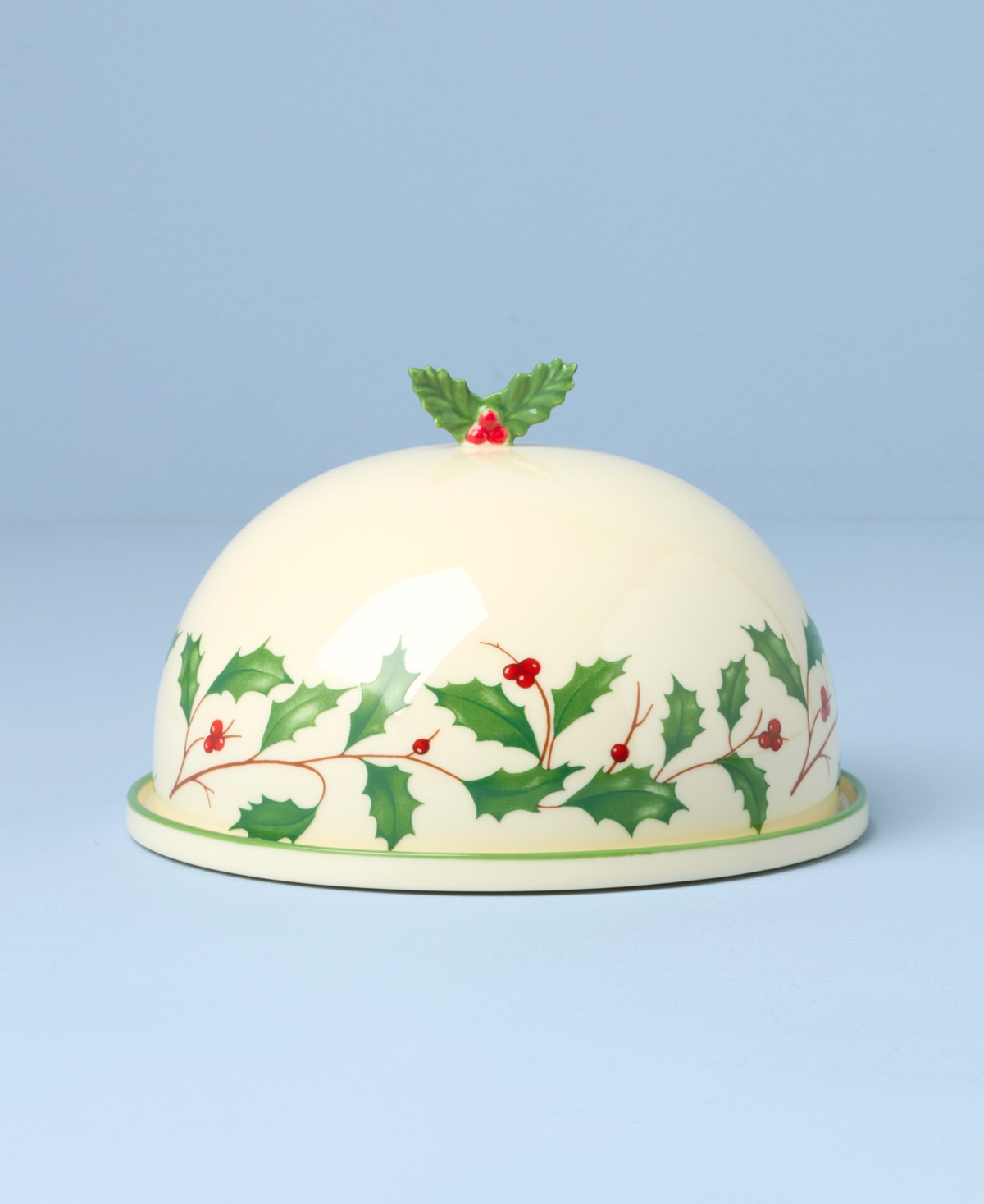 Lenox Holiday Small Covered Dish In Green