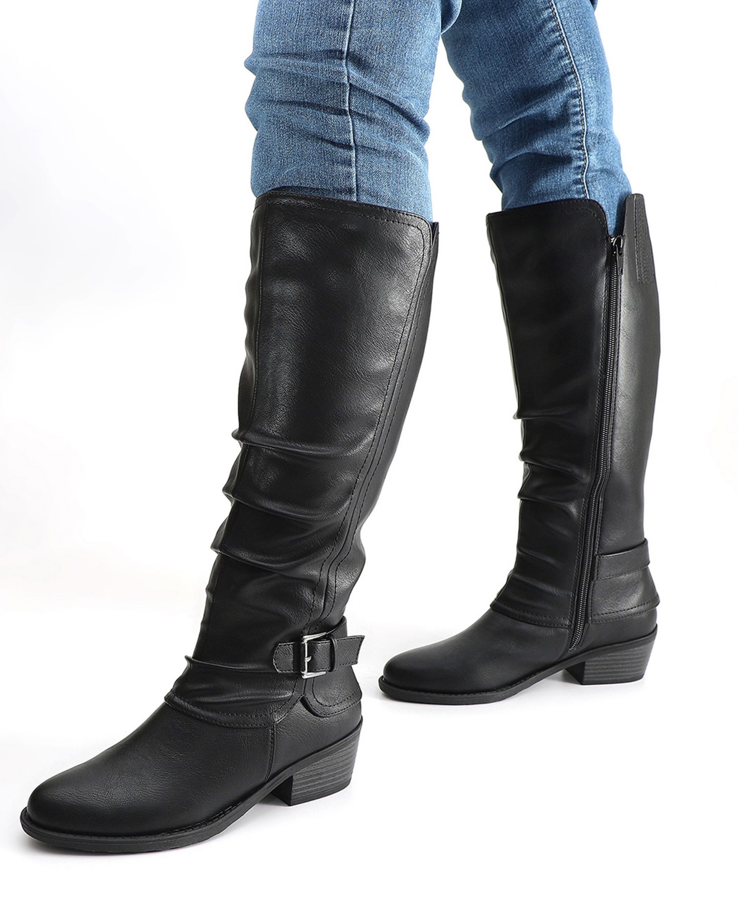 Женские ботинки Easy Street Tenille Tall Zipper, цвет: Чёрный — фото 5
