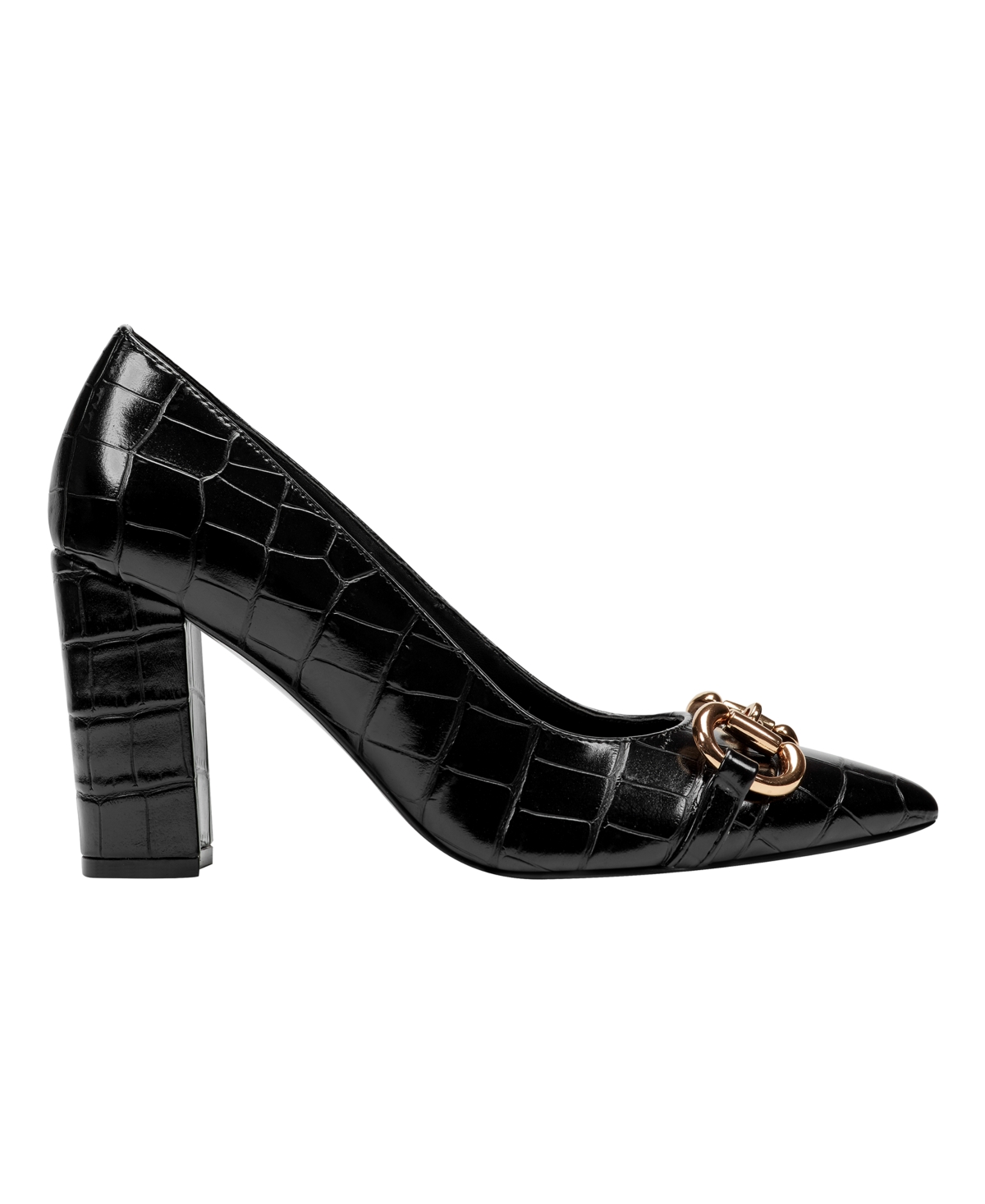 Marc Fisher Women's Gruff Bit High Block Heel Pumps In Black