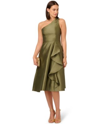 Women's One-Shoulder Fit & Flare Midi Dress
