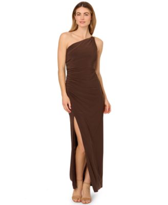 Adrianna Papell - Women's One-Shoulder Slim Column Gown