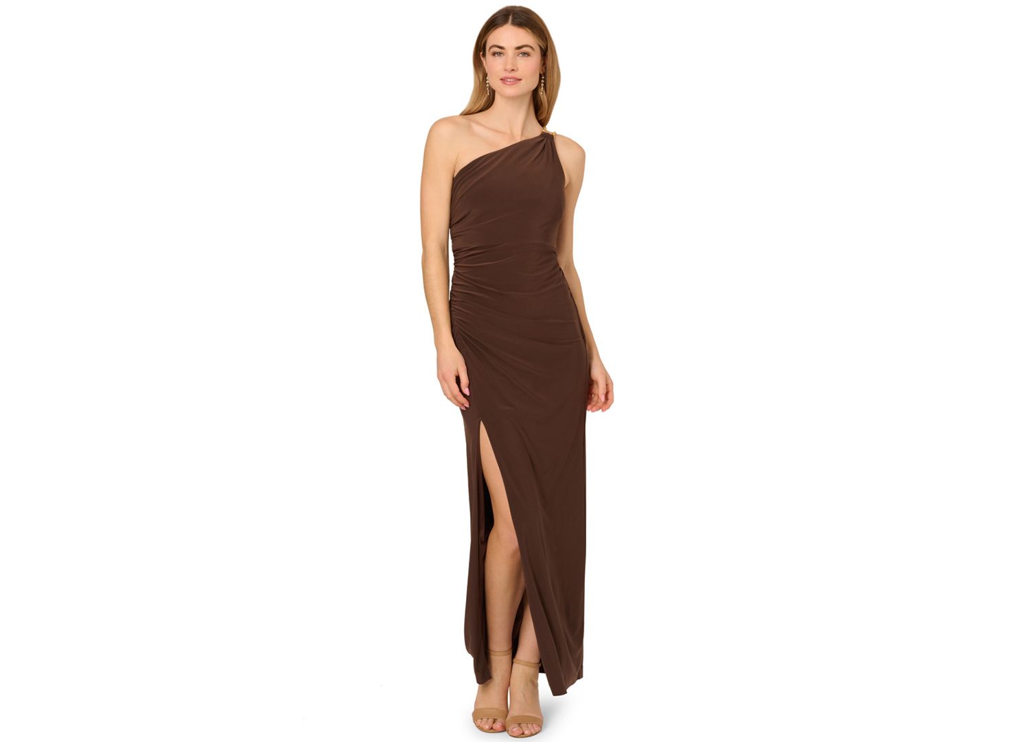 Women's One-Shoulder Slim Column Gown