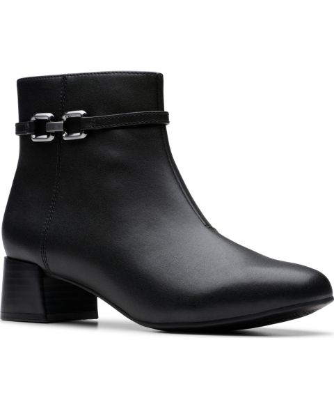Женские ботинки Clarks Iridessa Air Booties, цвет: Чёрный кожаный
