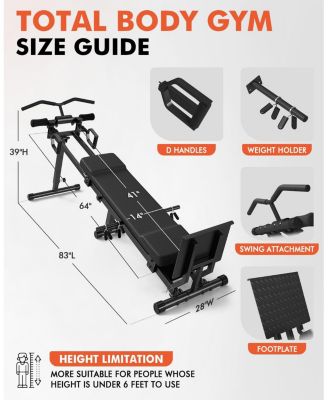 Total Body Home Gym – Detachable Footplate, Swing & Weight Holder, Versatile Strength Trainer
