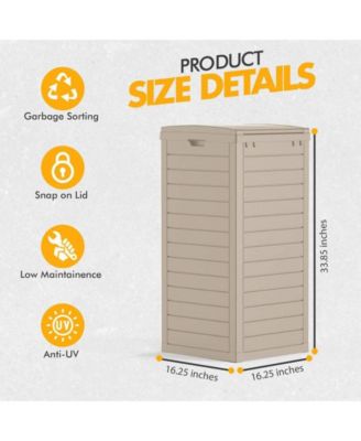 31 Gallon Large Outdoor Trash Can with Lid and Liquid Drawer