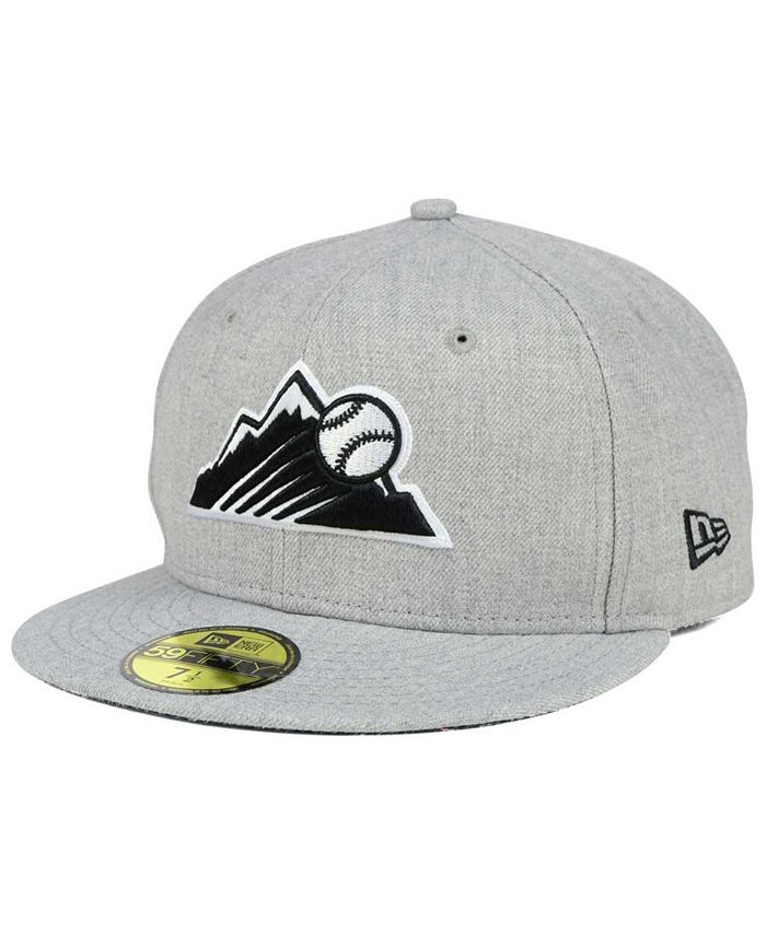 Colorado Rockies Black and White 59FIFTY Black New Era Fitted Hat