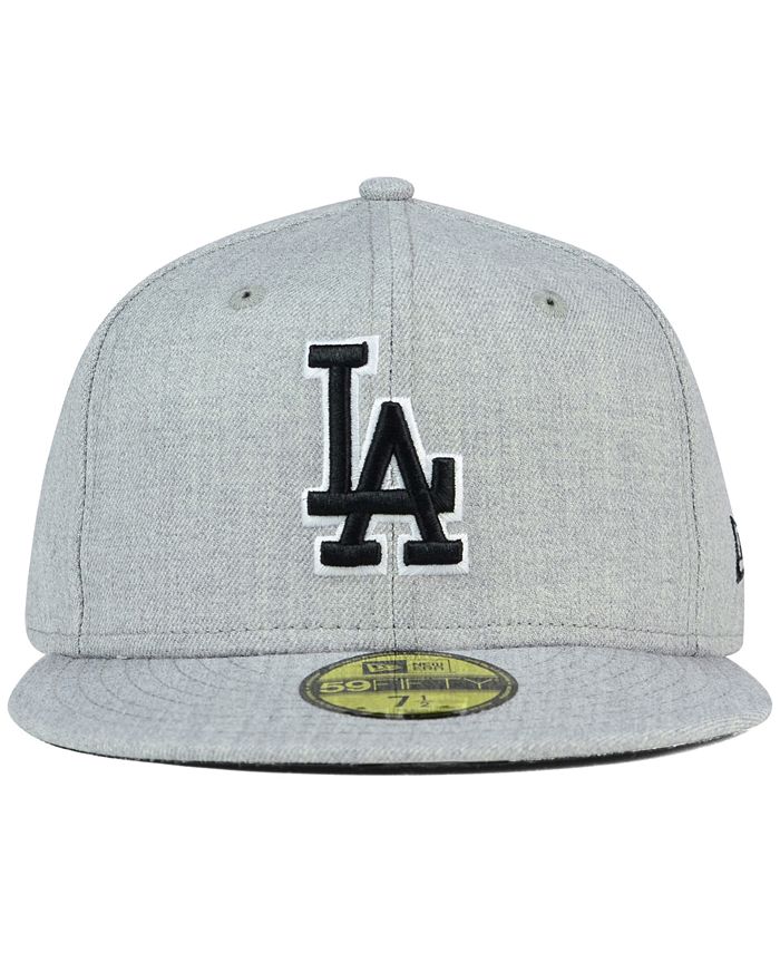 New Era Los Angeles Dodgers Heather Black White 59FIFTY Fitted Cap - Macy's