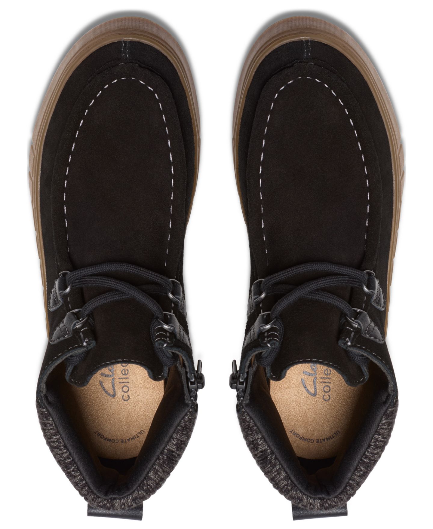 Женские ботинки Clarks Mykah Izzy Cozy Lace-Up Booties, цвет: Чёрный замшевый — фото 4