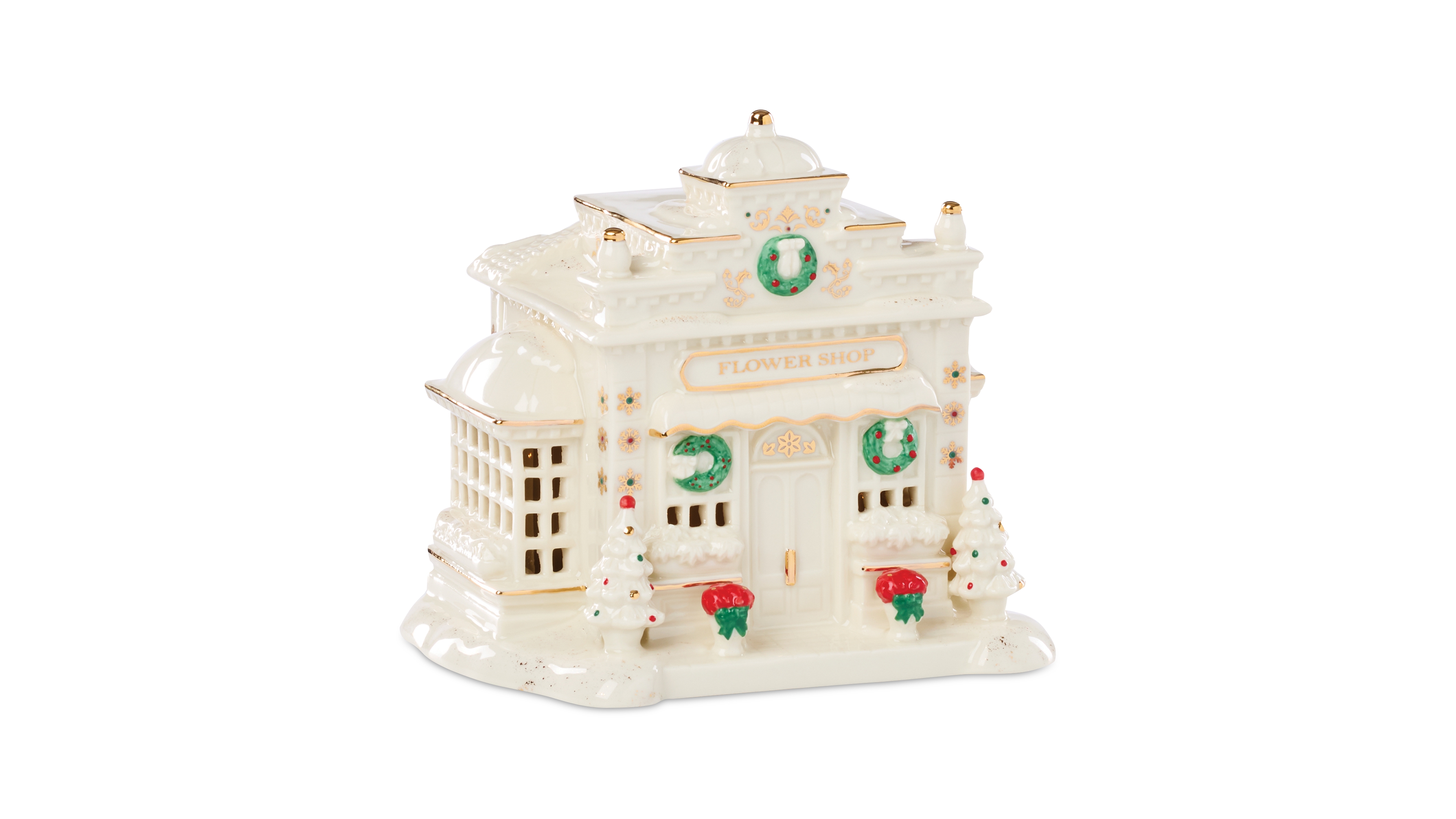 New For 2025! Lenox Mistletoe Park Light-Up Flower Shop Figurine
