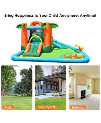 Inflatable Bounce House Jump Bouncer Kids Water Park Splash Play Center w/Blower
