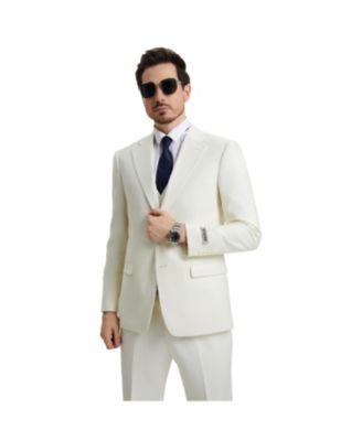 Big & Tall Hybrid-Fit 3pc Notch Lapel Suit Set, Jacket Vest and Pants