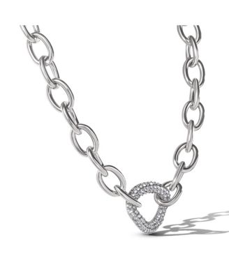 Oval Pav&eacute; Link Statement Necklace