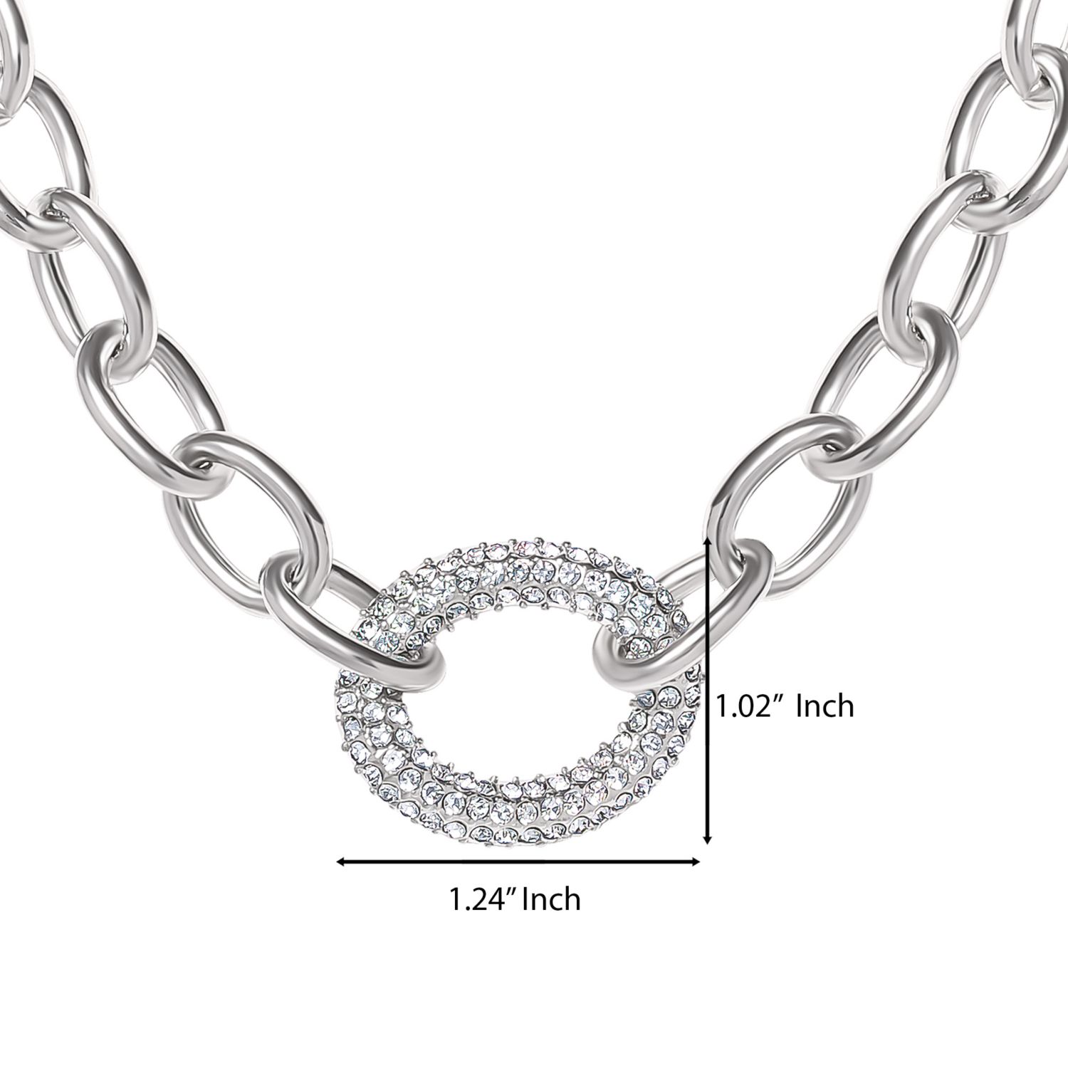 -Tone Oval PavÃ© Link Statement Necklace