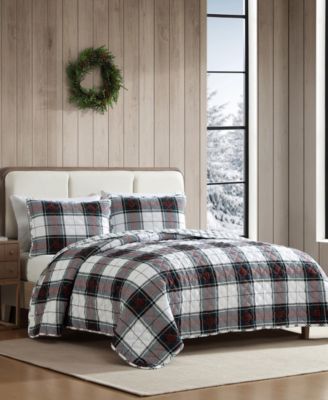 CLOSEOUT! Holiday Plaid Flannel Cotton Reversible 2-Pc. Quilt Set, Twin