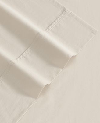 Solid Brushed 180-Thread Count Cotton Percale 4-Pc. Sheet Set, Queen