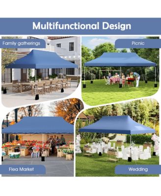 10 x 20FT Pop-up Canopy Tent Folding Instant Sun Shelter w/ 3 Adjustable Heights