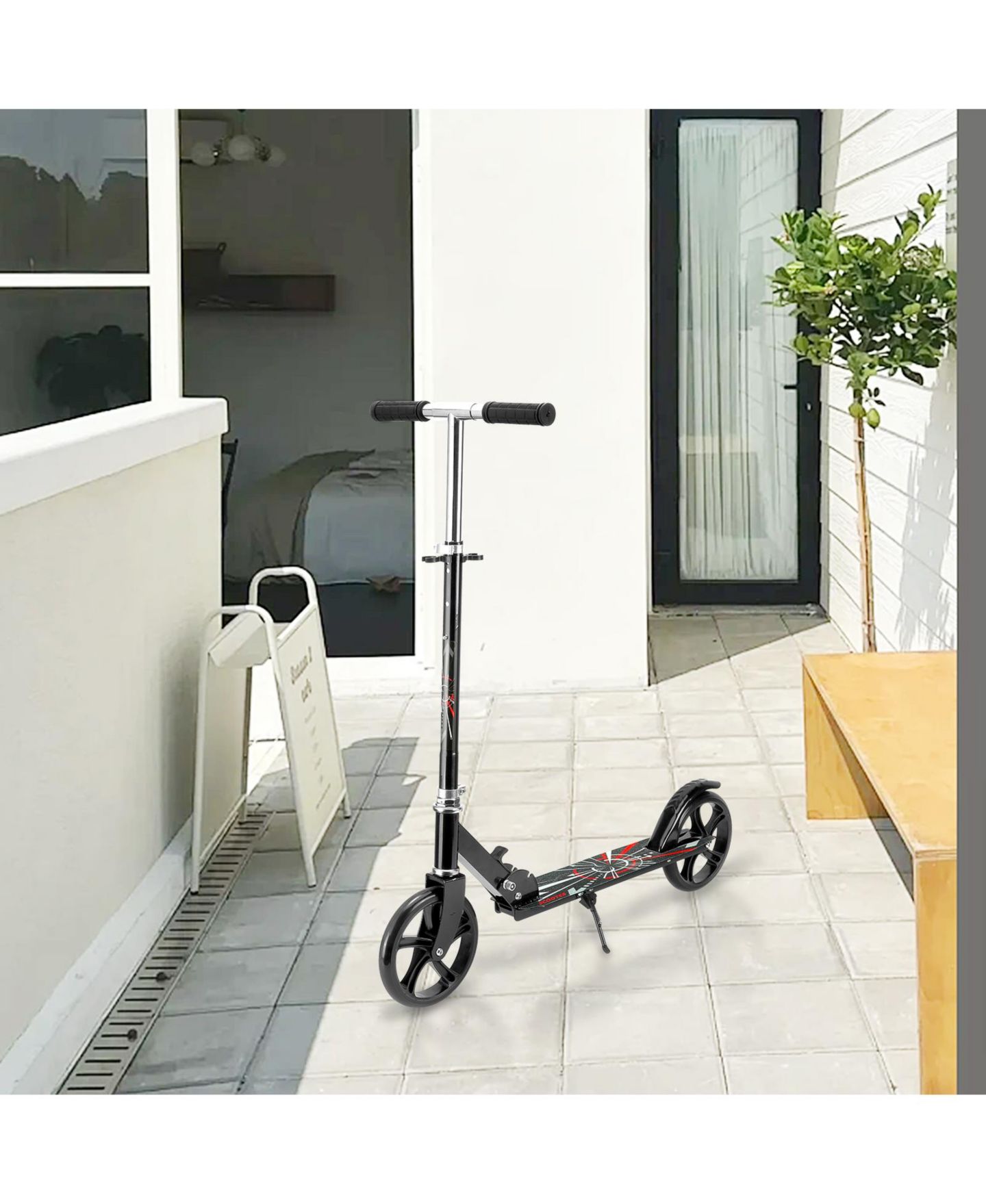 Детская игрушка SUGIFT Folding Kick Scooter with 3 Adjustable Heights for Teens & Adults, цвет: Чёрный — фото 6