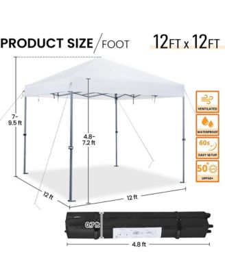 12x12 FT Pop-up Canopy One-Push-To-Lock Setup Blue