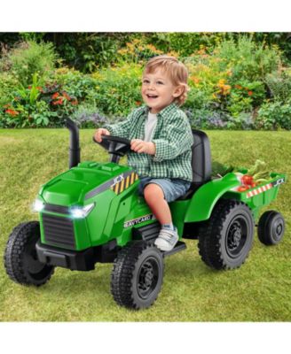 2-in-1 Kids Ride On Tractor 12V Battery Powered Toy Car w/ Remote Control