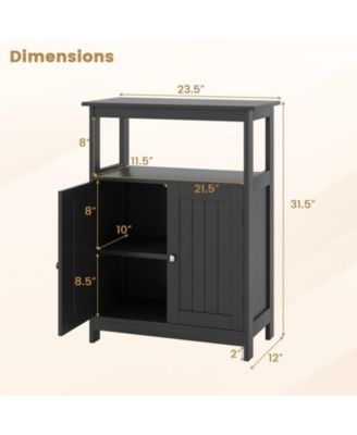 Bathroom Floor Cabinet Freestanding Storage Organizer with Open Compartment