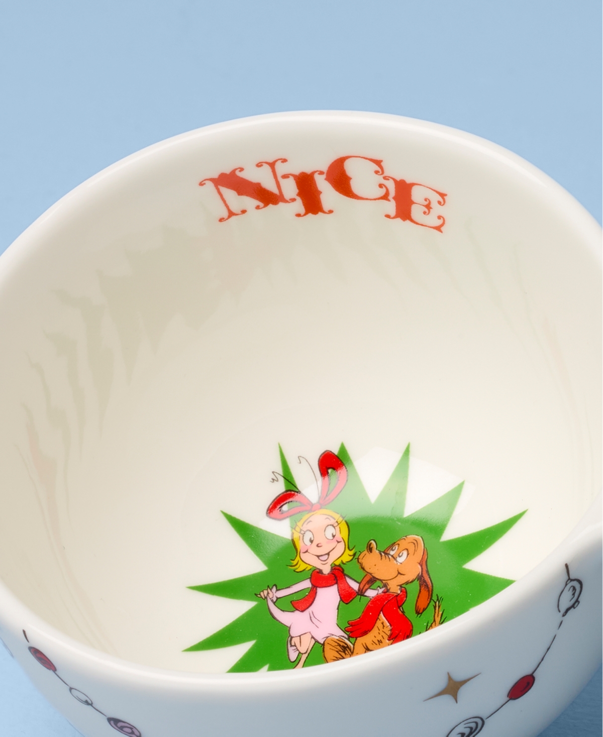 Lenox Merry Grinchmas Naughty Or Nice Double Dip Bowl In White