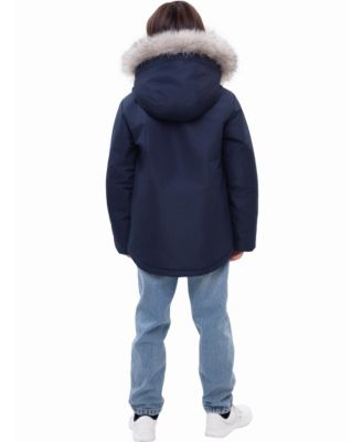 Little and Big Boys' Parka Jacket with Removable Trim