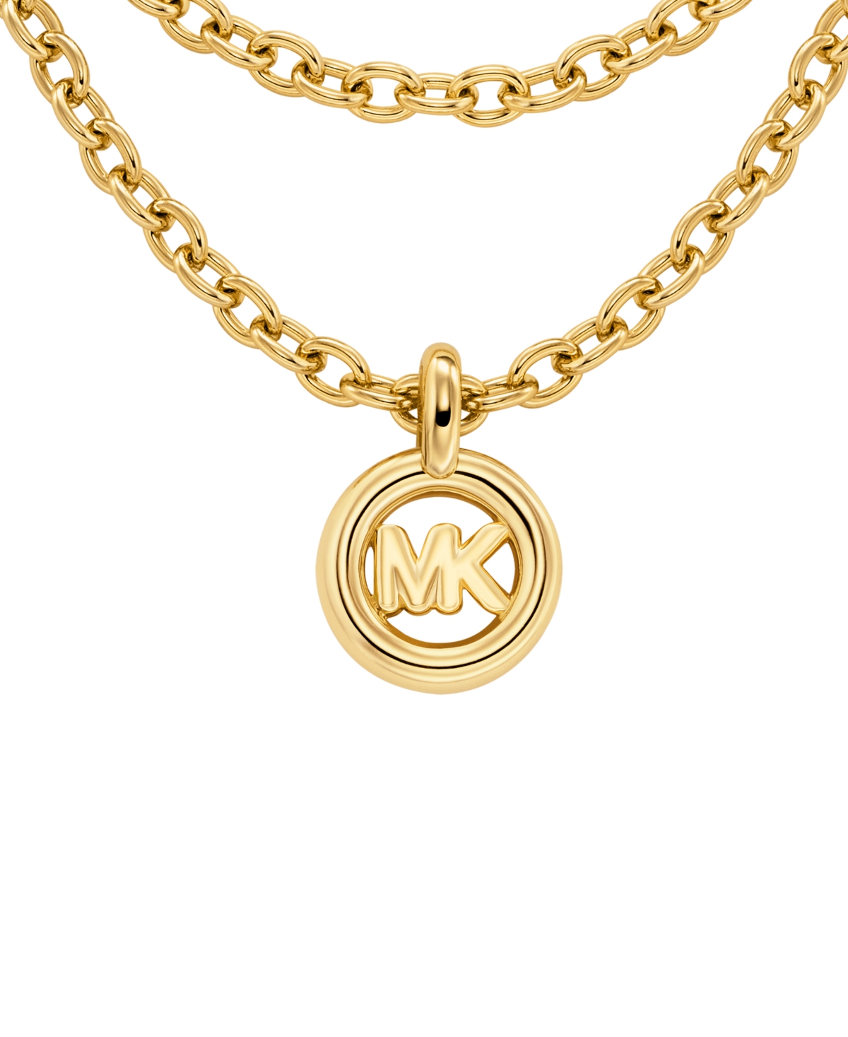 Michael Kors Mk Pop Charm Chain-link Necklace In Gold