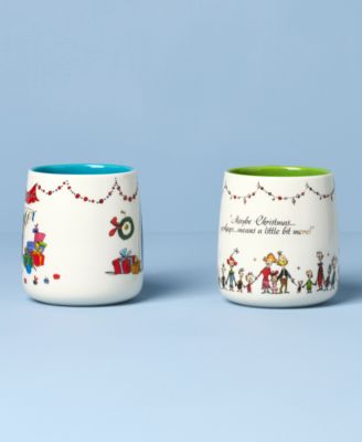 WhoVille Grinch Fireplace Mugs, Set of 2