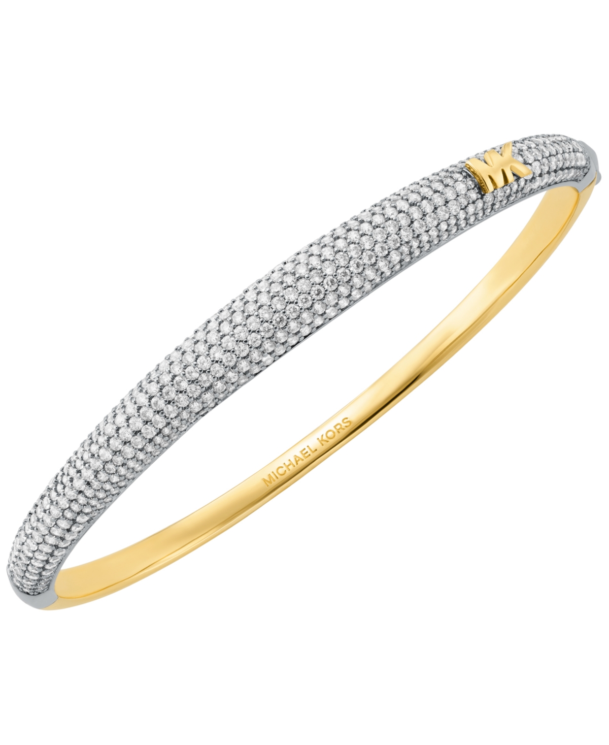 Michael Kors Cubic Zirconia Bangle Bracelet In Gold