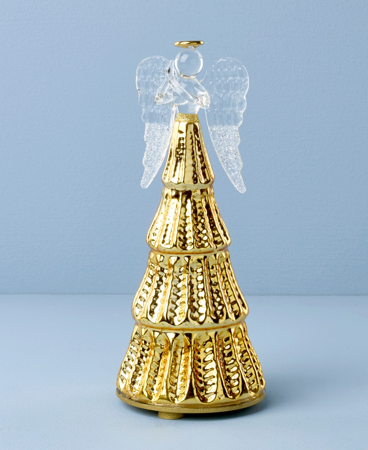 Lenox Radiant Light Lit Glass Angel Figurine In Gold