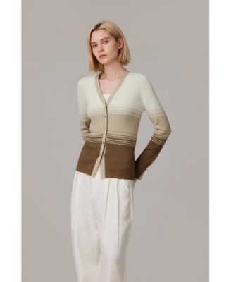 Women's Lurex Wool Cardigan | Metallic Button Up V Neck Sweater | Ultra Soft Ribbed Shimmer Knit | Machine Washable Cardigan Sweaters