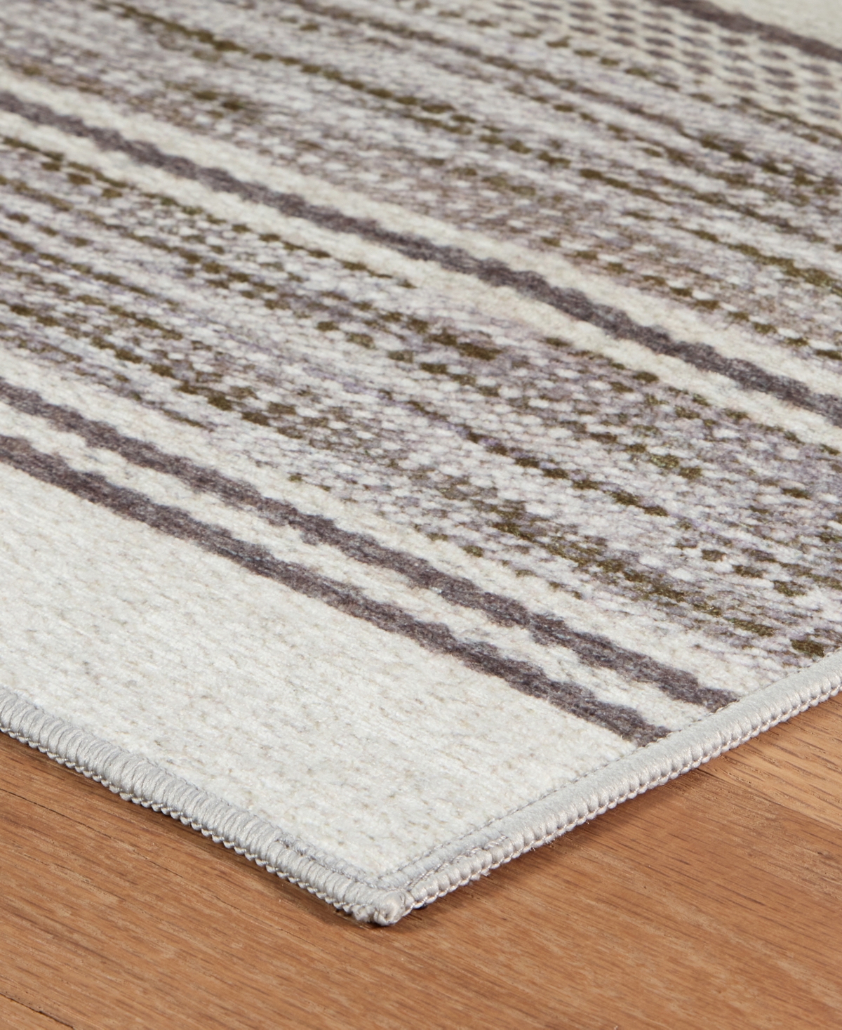Dash And Albert Rugs By Annie Selke Ellington Stripe Machine Washable Da2340 8'x10' Area Rug In Gray