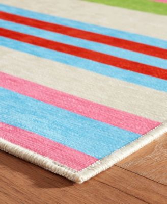Beach Stripe Machine Washable DA2163 5'x8' Area Rug