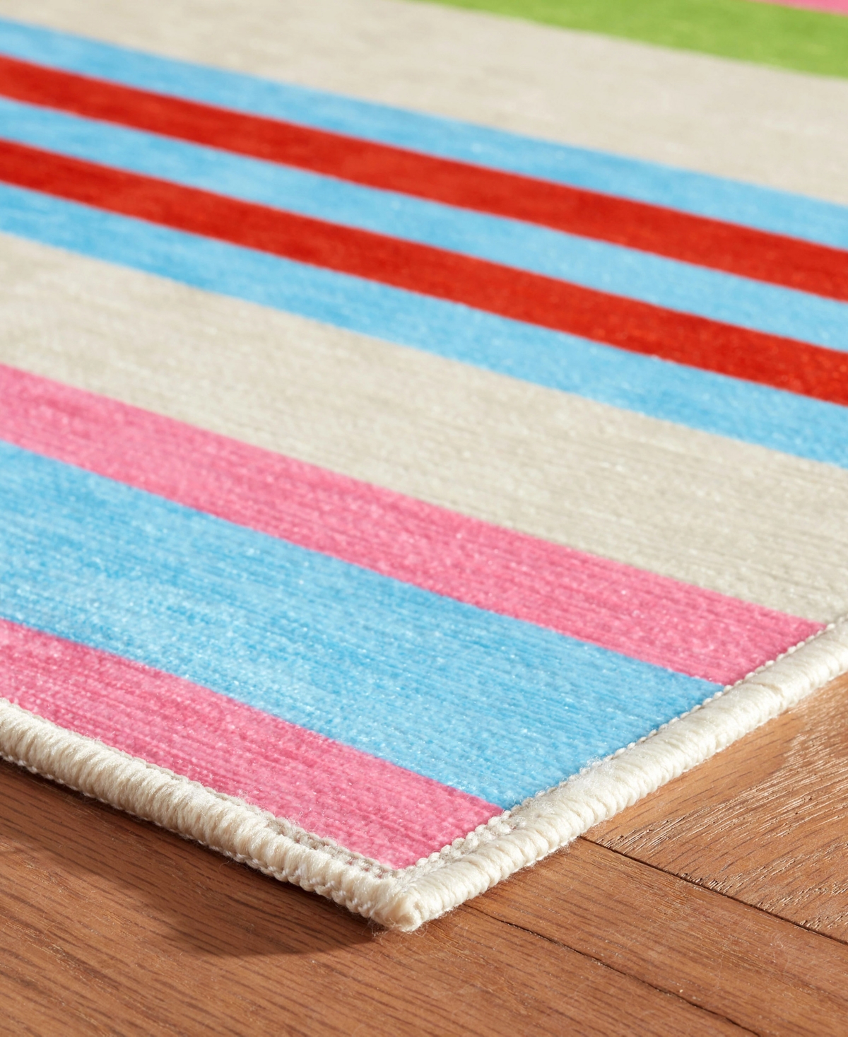 Dash And Albert Rugs By Annie Selke Beach Stripe Machine Washable Da2163 5'x8' Area Rug In Multi
