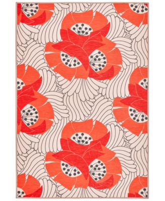 Dash and Albert Rugs by Annie Selke - Japanese Poppy Machine Washable DA2177 5'x8' Area Rug