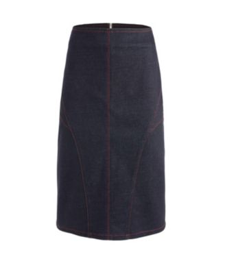 US Women's Davidson Denim Skirt - Classic Dark Wash Pencil Skirt