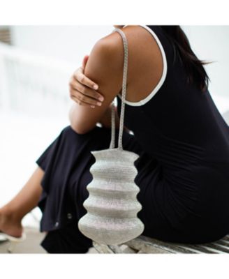 SHELL Handwoven Wire Bag In Silver