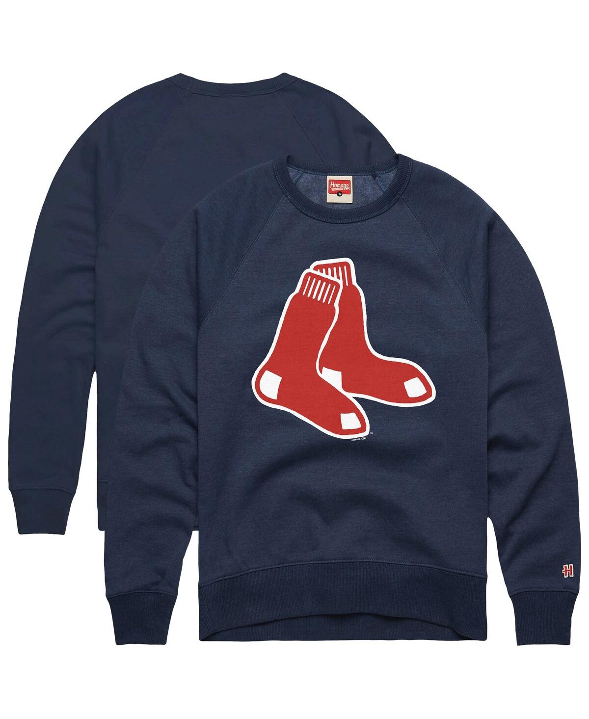 Men'sÂ Navy Boston Red Sox Retro Tri-Blend Pullover Sweatshirt - Navy