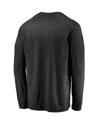 Men's Black Green Bay Packers Iconic Striated Dark Logo Raglan Long Sleeve T-Shirt