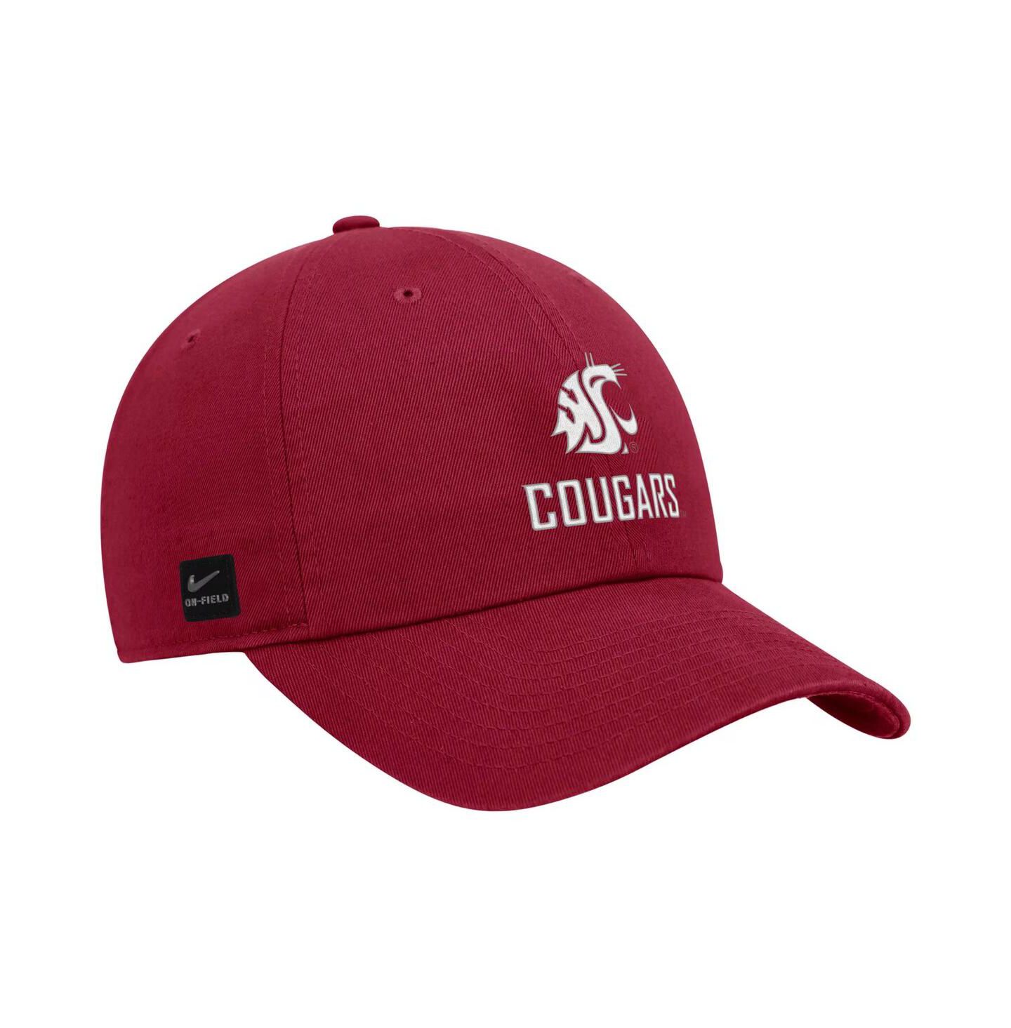 Мужская кепка Nike Crimson Washington State Cougars 2025 On-Field Club Adjustable Hat — фото 1
