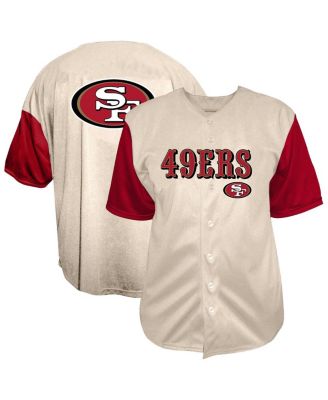 Fanatics - Men's Cream San Francisco 49ers Vintage Full-Button Short Sleeve Shirt