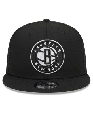 Men's Black Brooklyn Nets 9FIFTY Snapback Trucker Hat