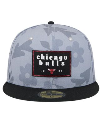 Men's Gray Chicago Bulls Palm Fronds 2-Tone 59FIFTY Fitted Hat