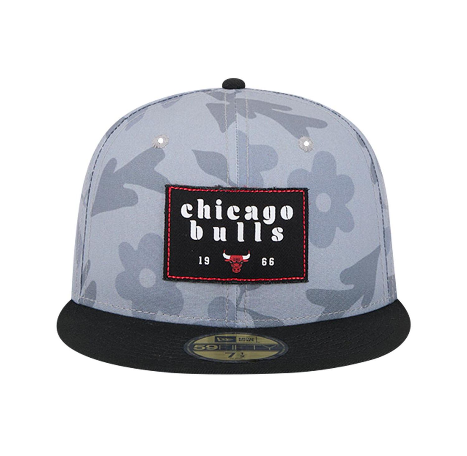 Men's Gray Chicago Bulls Palm Fronds 2-Tone 59FIFTY Fitted Hat