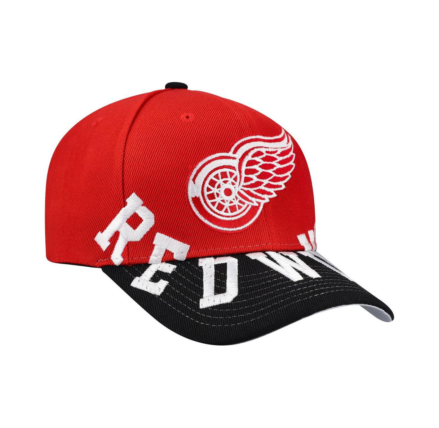 Men's Red/Black Detroit Red Wings Under Arch Two-Tone Pro Crown Snapback Hat