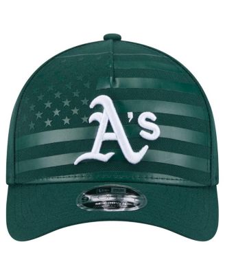 Men's Green Athletics American Flag 9FORTY M-Crown A-Frame Adjustable Hat