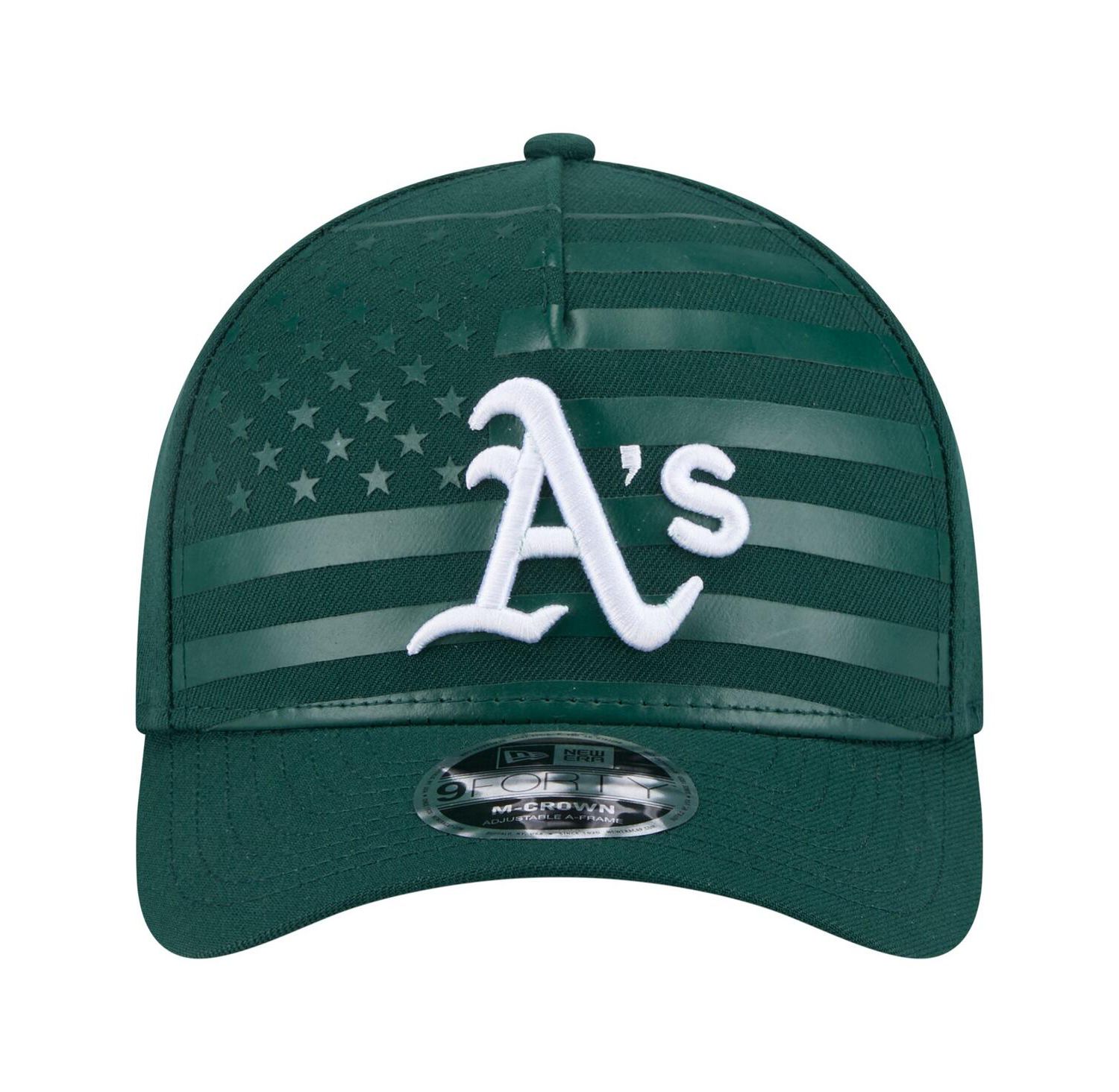 Men's Green Athletics American Flag 9FORTY M-Crown A-Frame Adjustable Hat